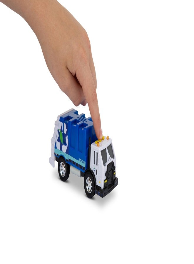 Mighty Fleet Toughest Minis 5" Garbage Truck Toy w/Lights & Sounds, Realistic Design & Batteries Included - Age 3+ - Image 3
